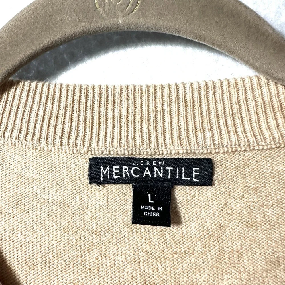 J.Crew Mercantile L Large‎ Ruffle Sweater Wool Tan Beige Oatmeal Chic Minimal